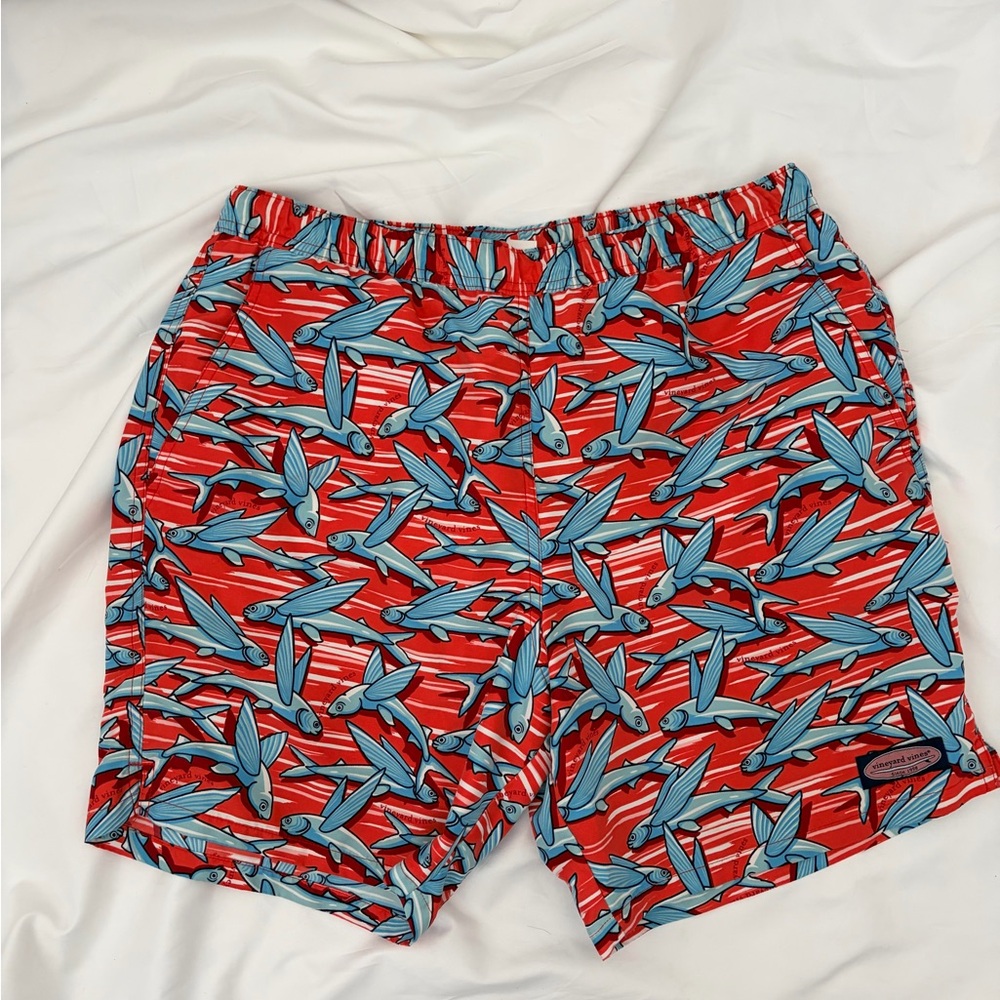 Vineyard Vines Red and Blue Flying Fish Shorts